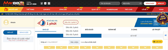  Chơi lô đề siêu tốc chỉ từ 1 -5 phút
