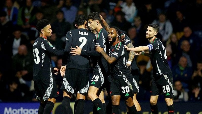 Đội tuyển Arsenal ghi bàn áp đảo Preston